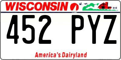 WI license plate 452PYZ
