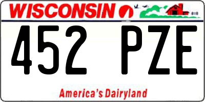 WI license plate 452PZE