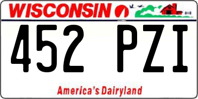 WI license plate 452PZI