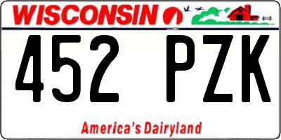 WI license plate 452PZK