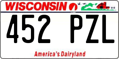WI license plate 452PZL