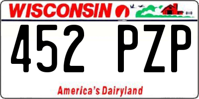 WI license plate 452PZP
