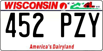WI license plate 452PZY