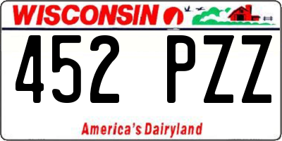 WI license plate 452PZZ