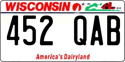 WI license plate 452QAB