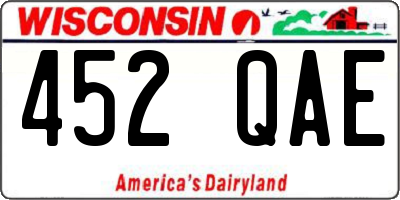 WI license plate 452QAE