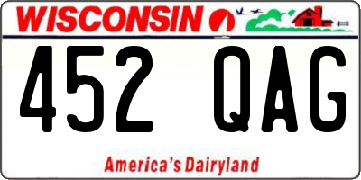 WI license plate 452QAG