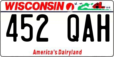 WI license plate 452QAH