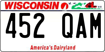 WI license plate 452QAM
