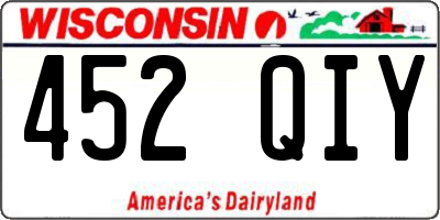 WI license plate 452QIY