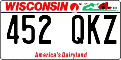 WI license plate 452QKZ