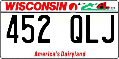 WI license plate 452QLJ