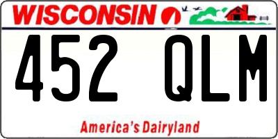 WI license plate 452QLM