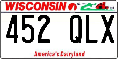 WI license plate 452QLX