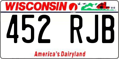 WI license plate 452RJB