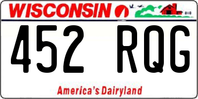 WI license plate 452RQG
