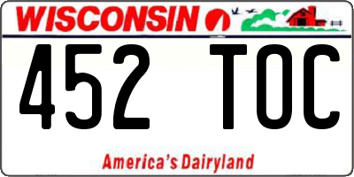 WI license plate 452TOC