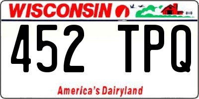 WI license plate 452TPQ