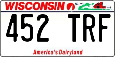 WI license plate 452TRF