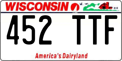 WI license plate 452TTF