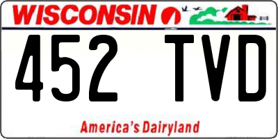 WI license plate 452TVD