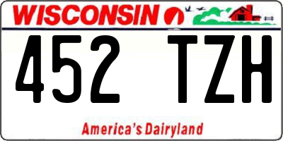 WI license plate 452TZH