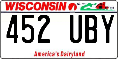 WI license plate 452UBY