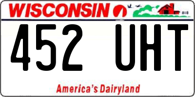 WI license plate 452UHT