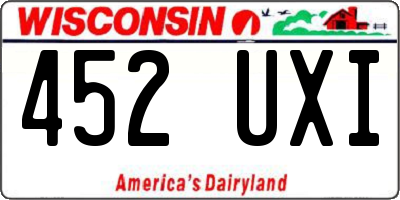 WI license plate 452UXI