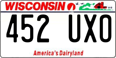 WI license plate 452UXO
