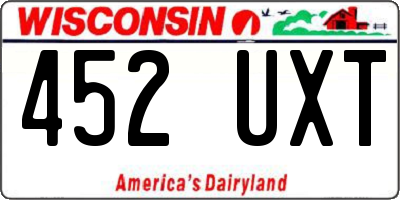 WI license plate 452UXT