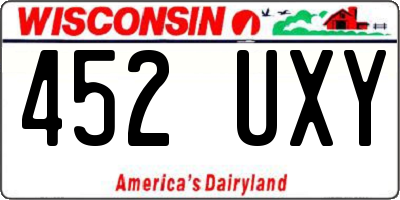 WI license plate 452UXY