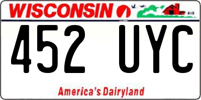 WI license plate 452UYC