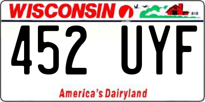 WI license plate 452UYF