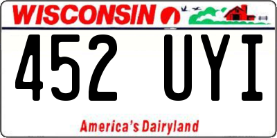 WI license plate 452UYI