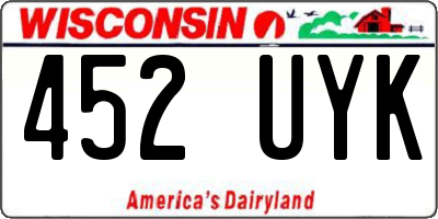 WI license plate 452UYK