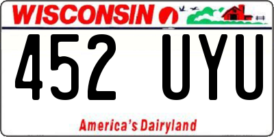 WI license plate 452UYU