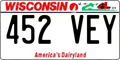 WI license plate 452VEY