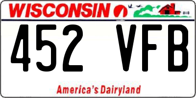 WI license plate 452VFB