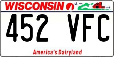 WI license plate 452VFC