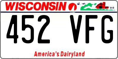 WI license plate 452VFG