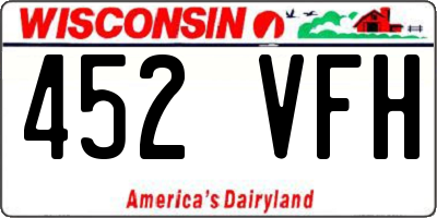 WI license plate 452VFH