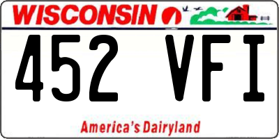 WI license plate 452VFI