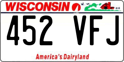 WI license plate 452VFJ