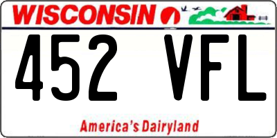 WI license plate 452VFL