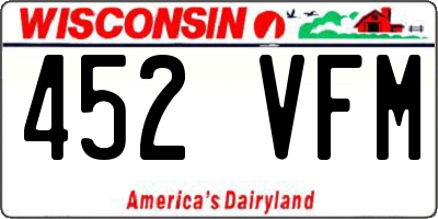 WI license plate 452VFM