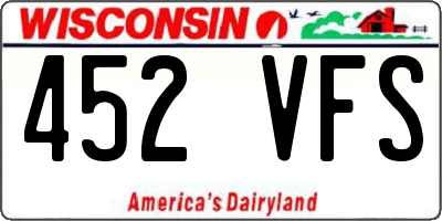 WI license plate 452VFS