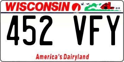WI license plate 452VFY