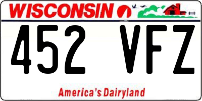 WI license plate 452VFZ