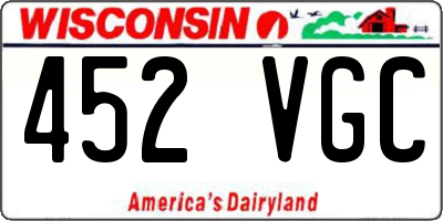 WI license plate 452VGC